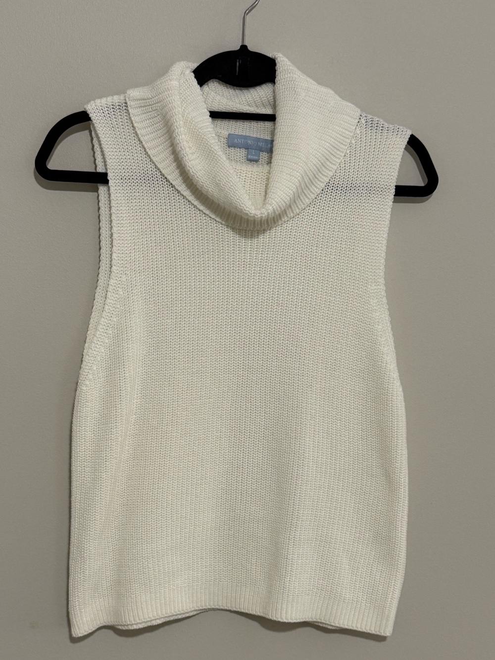 ANTONIO MELANI Ivory Sleeveless Cowl Neck Sweater- Never Worn